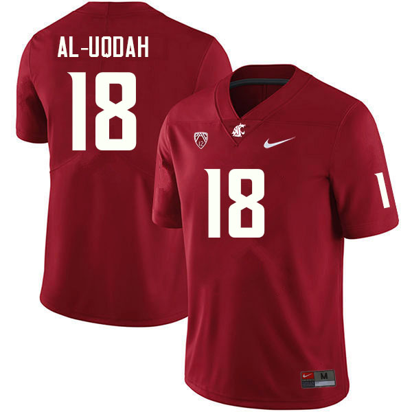 Men #18 Taariq Al-Uqdah Washington State Cougars College Football Jerseys Sale-Crimson